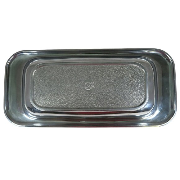 Lenox “Vibe” Silver-Tone 14.5" Bread Tray – Modern Hollowware, c. 2000s - Picture 4 of 5